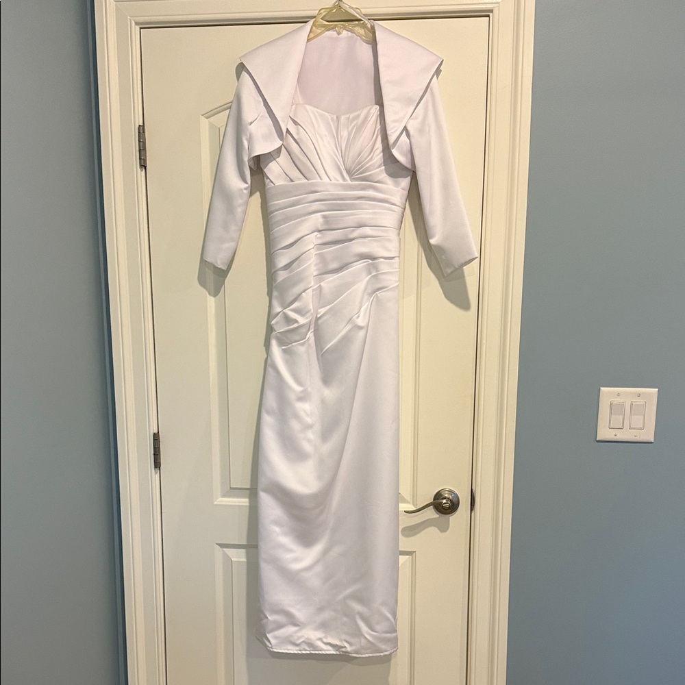 Elegant White Evening Dress with Jacket